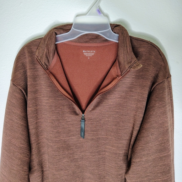 Athleta Women's Brick 1/4 Zip Cowl Neck Pullover Cropped Sweater Sz L One Pocket - Picture 9 of 16